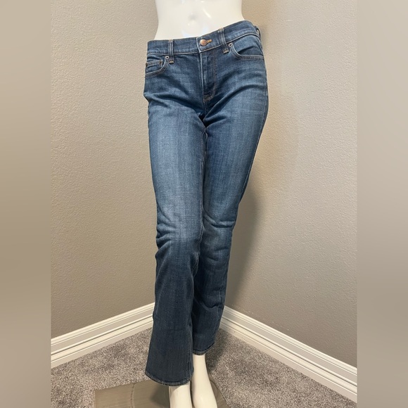 J. CREW Women’s Stretch Essential Straight Jeans in Deep Blue Size 27R - Picture 2 of 14